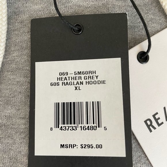 NWT  Size XL RE/DONE 60s Raglan Hoodie Heather Grey - Picture 6 of 7